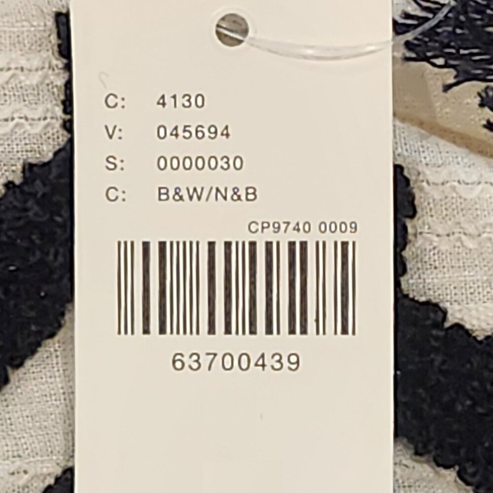 Anthropologie White Maxi Dress with Black Geometric Trim - Picture 5 of 7